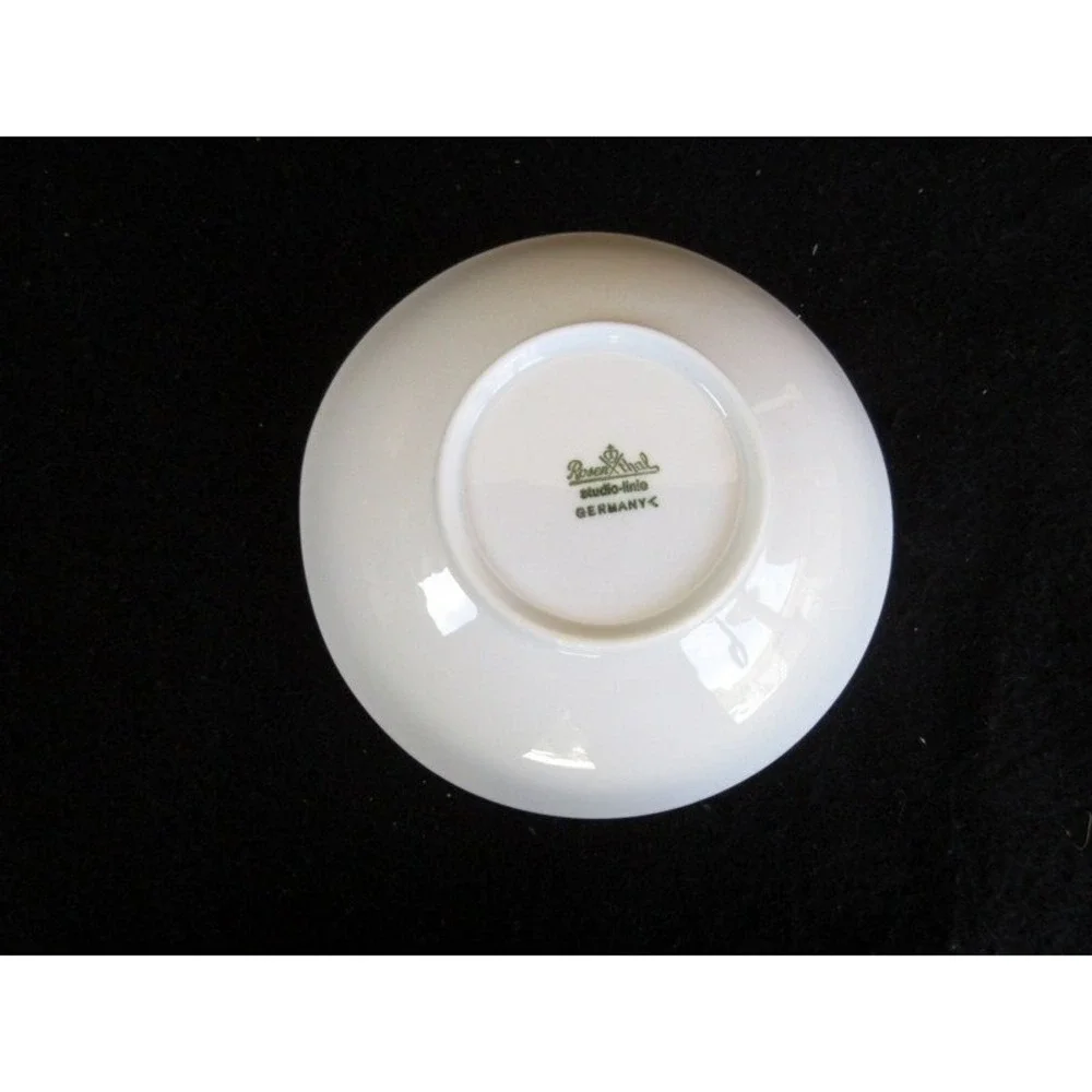 Rosenthal Harmony Romance Set of 2 Fruit Bowls White Yellow Roses Embossed Ovals
